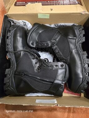 Rocky Men's Black Alpha Force Tactical Side Zip Work Duty Boots